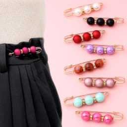 3pcs/Lot Colourful Pearl Brooch Buttons Snap Fastener Skirt Pin Adjustable Diamond-encrusted Pin Waist Decorative Button