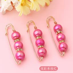 3pcs/Lot Colourful Pearl Brooch Buttons Snap Fastener Skirt Pin Adjustable Diamond-encrusted Pin Waist Decorative Button