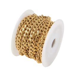1 Meter/lot Gold Color Flat Curb Chain Necklace 3mm-9.5mm Stainless Steel Curb Link Chain for DIY Jewelry Making Bulk Chain