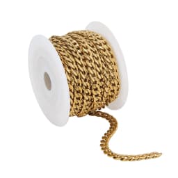 1 Meter/lot Gold Color Flat Curb Chain Necklace 3mm-9.5mm Stainless Steel Curb Link Chain for DIY Jewelry Making Bulk Chain
