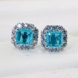 925 Sterling Silver Green Earrings for Women Charm Luxury 12mm Paraíba Tourmaline Earring Fashion Jewelry Accessories New Bijoux