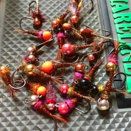 Jujufly 10pcs Big Size Slotted Fly Tying Tungsten Beads for 4#6#8#10# Jig Hook Weighting 4mm/4.8mm/5.5mm Tungsten Fly Head Beads
