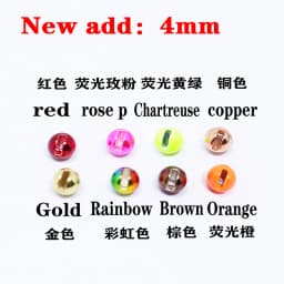 Jujufly 10pcs Big Size Slotted Fly Tying Tungsten Beads for 4#6#8#10# Jig Hook Weighting 4mm/4.8mm/5.5mm Tungsten Fly Head Beads