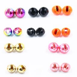 Jujufly 10pcs Big Size Slotted Fly Tying Tungsten Beads for 4#6#8#10# Jig Hook Weighting 4mm/4.8mm/5.5mm Tungsten Fly Head Beads
