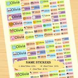 114Pcs Cartoon Unicorn Name Stickers Custom Girl Personal Tags Kids Waterproof Cartoon Label For School Stationery Scrapbooking