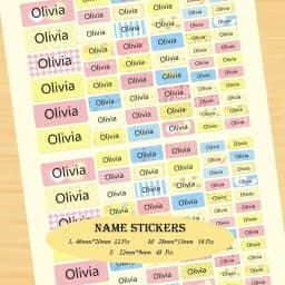 114Pcs Cartoon Unicorn Name Stickers Custom Girl Personal Tags Kids Waterproof Cartoon Label For School Stationery Scrapbooking