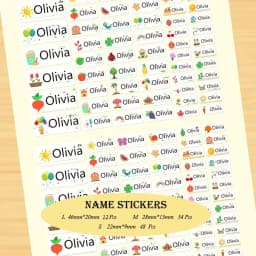 114Pcs Cartoon Unicorn Name Stickers Custom Girl Personal Tags Kids Waterproof Cartoon Label For School Stationery Scrapbooking