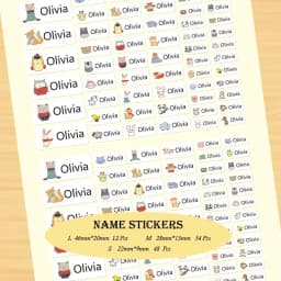 114Pcs Cartoon Unicorn Name Stickers Custom Girl Personal Tags Kids Waterproof Cartoon Label For School Stationery Scrapbooking