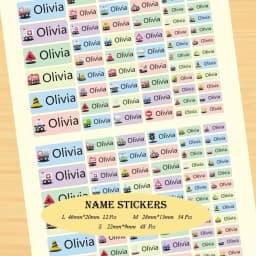 114Pcs Cartoon Unicorn Name Stickers Custom Girl Personal Tags Kids Waterproof Cartoon Label For School Stationery Scrapbooking