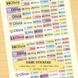 114Pcs Cartoon Unicorn Name Stickers Custom Girl Personal Tags Kids Waterproof Cartoon Label For School Stationery Scrapbooking