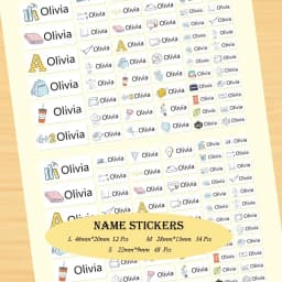 114Pcs Cartoon Unicorn Name Stickers Custom Girl Personal Tags Kids Waterproof Cartoon Label For School Stationery Scrapbooking