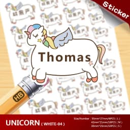 114Pcs Cartoon Unicorn Name Stickers Custom Girl Personal Tags Kids Waterproof Cartoon Label For School Stationery Scrapbooking