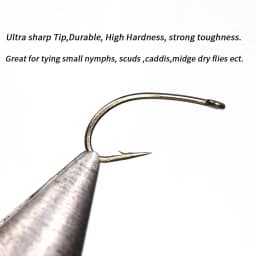 Vampfly 50PCS/100PCS Scud Midge Nymph Caddis Fly Tying Hooks Dry Fly /Wet Fly Hook Bronze Color For Tying Fresh Water Flies