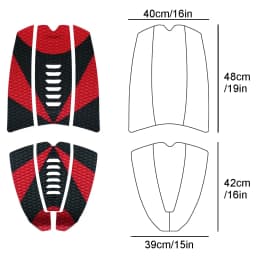 6Pcs Surfing Traction Pads Premium EVA with Grip Surfboard Longboard Paddle Board Back Glue Foot pad adhesive non-slip mat