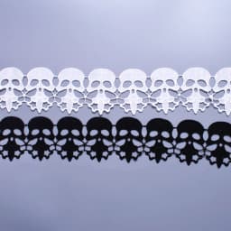 1Yard White Black Skull Lace Fabric Trim Embroidery Applique for Sewing Cloth Craft Garment Accessories Supplies 8CM Wide