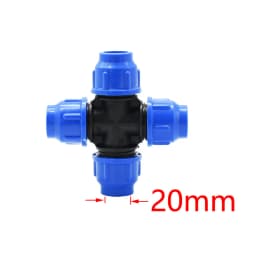 20/25/32/40/50/63mm Pe Pipe Cross Connector 4-Way Plastic Water Pipe Water Splitter 1/2 3/4 1 1.5 2 Inch Pipeline Coupler 1Pcs