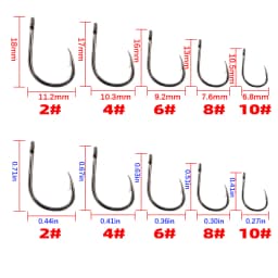 15 x PTFE Coated High Carbon Stainless Steel Barbed Fish Hook With Eye Carp Fishing Hook Link Accessories X505