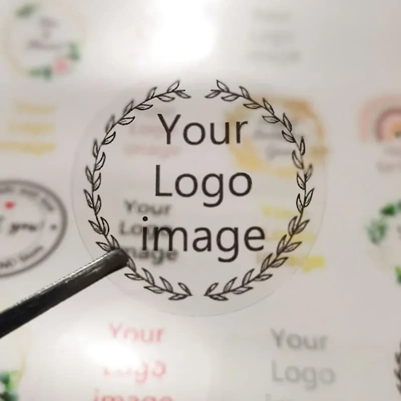 Custom Transparent Label Stickers Personalized Name Transparent Stickers Wedding Logos Eyelash Waterproof Stickers