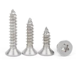 5/50pc M2 M2.3 M2.6 M3 M3.5 M4 M5 M6 304 A2 Stainless Steel Six Lobe Torx Flat Countersunk Head Security Self-tapping Wood Screw