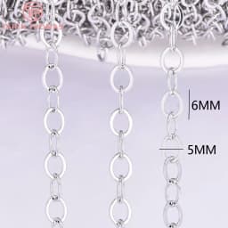(4251)1Meter Chain Link 5x6MM 14K Gold Color Brass Chains for Necklace BraceletHigh Quality Diy Jewelry Findings Accessories