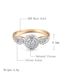 SYOUJYO Top Quality Luxury Natural Zircon Rings for Women Fashion 585 Rose Golden And Silver Color Jewelry Brand New
