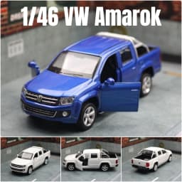 1/46 Volkswagen Amarok Pickup Truck Toy Car Model for Children Diecast Metal Off Road Miniature Pull Back Collection Gift