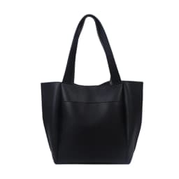High Quality Soft Leather Woman Casual Tote Shopper Solid Color Handbags Large Capacity Single Shoulder Bag with Outer Pocket