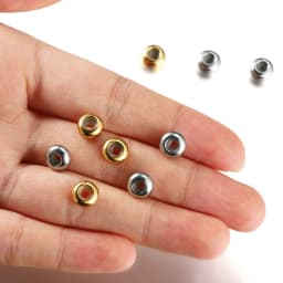 10pcs 6/7/8/10mm Stainless Steel Adjustment Beads with Non-slip Silicone Ring Gold Stopper Spacer Beads for Jewelry Making DIY