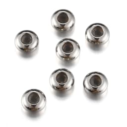 10pcs 6/7/8/10mm Stainless Steel Adjustment Beads with Non-slip Silicone Ring Gold Stopper Spacer Beads for Jewelry Making DIY