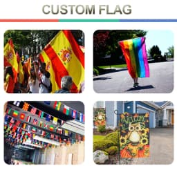 Custom Flag 4x4FT Banner - Print Your Own Logo/Design/Words - Vivid Color, Double Stitched - 100D Polyester with Brass Grommets