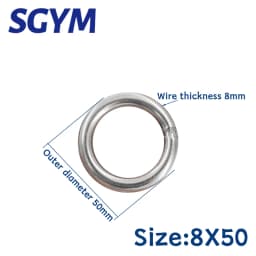 304 Stainless Steel O Ring 20/30/40/50/60/79/80/90/100/120mm Outer Diameter 3-10mm Thickness Strapping Welded Round Rings