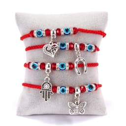 Blue Evil Eye Bracelets Bangle Good Lucky Red String Braided Adjustable Charm Bracelet For Couple Women Lover Lady Gift