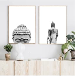 Sakyamuni Buddha Statue Qoutes Wall Art Canvas Painting Black White Nordic Posters And Prints Wall Pictures For Living Room