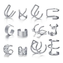 Gold Color Leaves Ear Cuff Black Non-Piercing Ear Clips Fake Cartilage Earrings Clip Earrings For Women Men Wholesale Jewelry