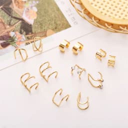 Gold Color Leaves Ear Cuff Black Non-Piercing Ear Clips Fake Cartilage Earrings Clip Earrings For Women Men Wholesale Jewelry
