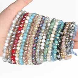 AB Clear Multicolor Austria Crystal Beads Round Rondelle Faceted Glass Loose Beads For Jewelry Making Accessories 3/4/6/8mm
