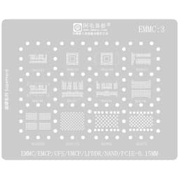 AMAOE EMMC3 BGA Reballing Stencil for Android Nand Flash EMMC EMCP UFS LPDDR PCIE 153 162 169 200 221 254 60 70 186 200 Tin Net