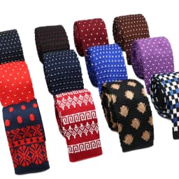 New Fashion Men's Knitted Tie Print Floral Flower Skinny Narrow Slim Knit Warm Neck For Men Woven Designer Daily Wear Cravat