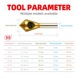 BB Deburring Chamfering Cutter Countersink Drill Bits Titanium Coated Smooth Hole Metal 90 Degree 1PCS