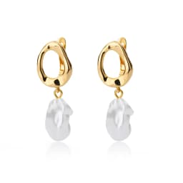 Circle Earrings For Women Vintage Punk Round Baroque Pearl Earrings Stainless Steel Circle Ear Clip Women Jewelry Gift Mujer