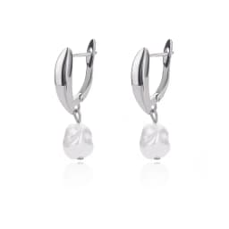 Circle Earrings For Women Vintage Punk Round Baroque Pearl Earrings Stainless Steel Circle Ear Clip Women Jewelry Gift Mujer