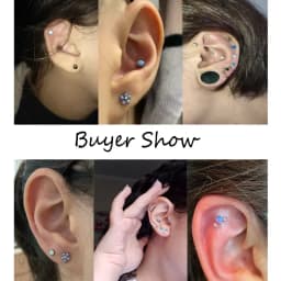 ZS 5Pcs/lot 16G Clear Bioflex Lip Labret Piercing Set Crystal Monroe Lip Stud Star Heart Ear Tragus Helix Cartilage Piercings
