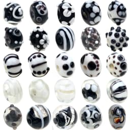 Black Color Series 2/4/6PCS/LOT Mixed Style Handmade Lampwork Glass Beads For Crafts Charm Bracelets/Earring DIY Jewelry Making