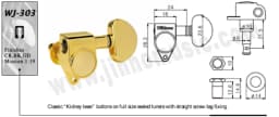 Wilkinson 3+3 Tuning Keys Pegs 19:1 Guitar Machine Heads Tuners For LP SG Electric or Acoustic Guitar WJ303 Silver Black Gold