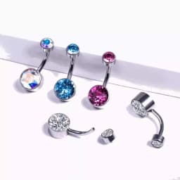 G23 Titanium 5A Round Zircon Belly Button Rings Body Piercing Internal Thread Navel Piercing Belly Ring Body Jewelry For Women
