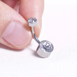 G23 Titanium 5A Round Zircon Belly Button Rings Body Piercing Internal Thread Navel Piercing Belly Ring Body Jewelry For Women