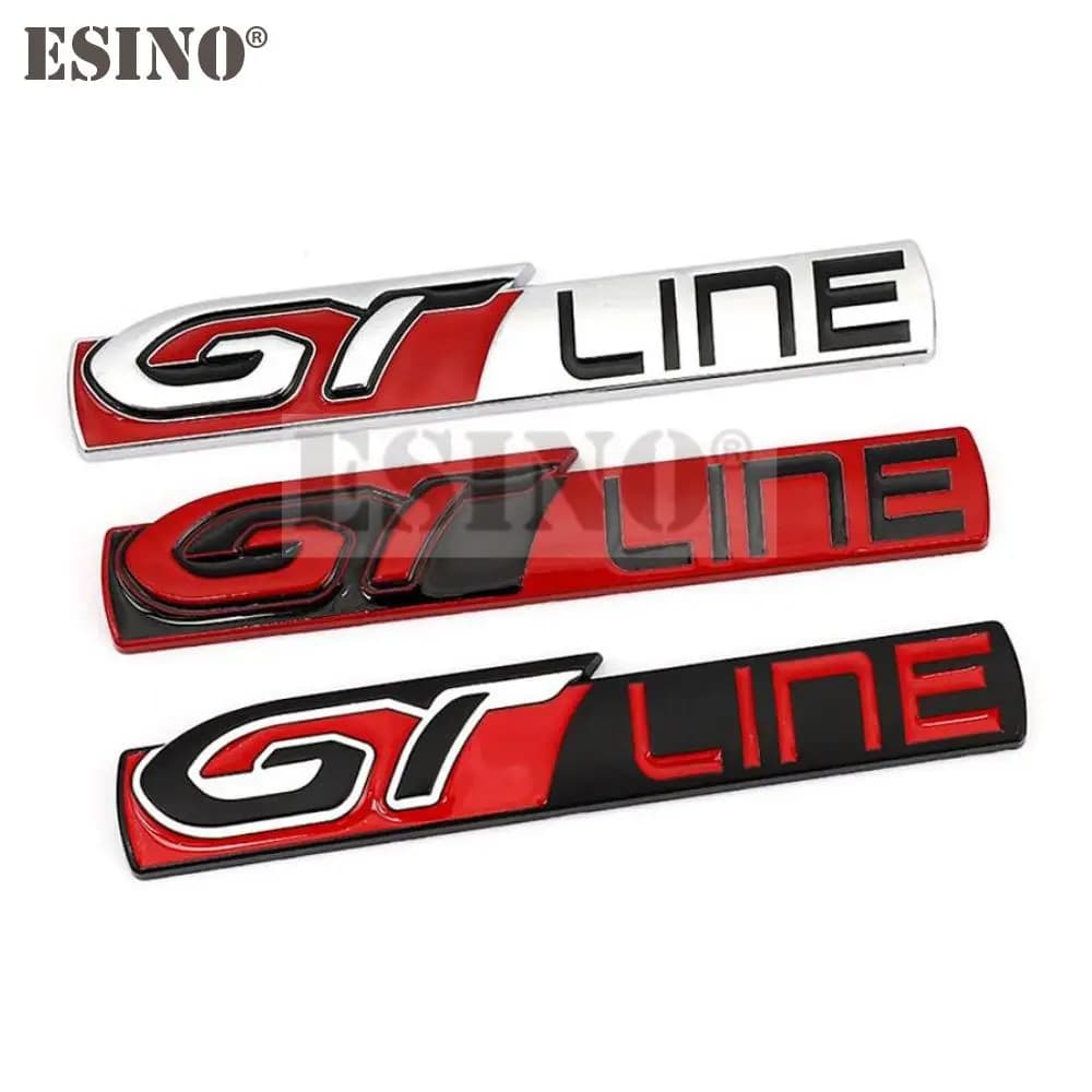 Car Styling GT Line 3D Metal Chrome Zinc Alloy Emblem Car Badge Body Fender Adhesive Emblem for Peugeot GT RCZ 308 508 3008 5008