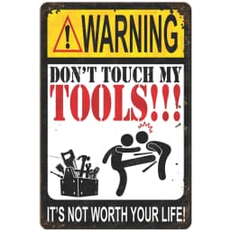 Y342# Creativity WARNING DON'T TOUCH MY TOOLS!!! Car Stickers Decal Anime Cute Car Accessories Decoration Para Coche