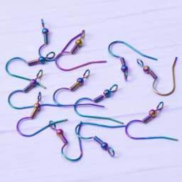 50pcs/Lot Rainbow Ear Hooks For Jewelry Making Earrings Ear Piercing Hoop Stainless Steel Jewelry Findings Wholesale Components