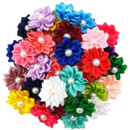 20Pcs/Lot Flower Dog Hair Bows Long Hair Pet Dogs Bows Rubber Band Cat Puppy Hair Clips Pet Grooming Bow Dog Accessories